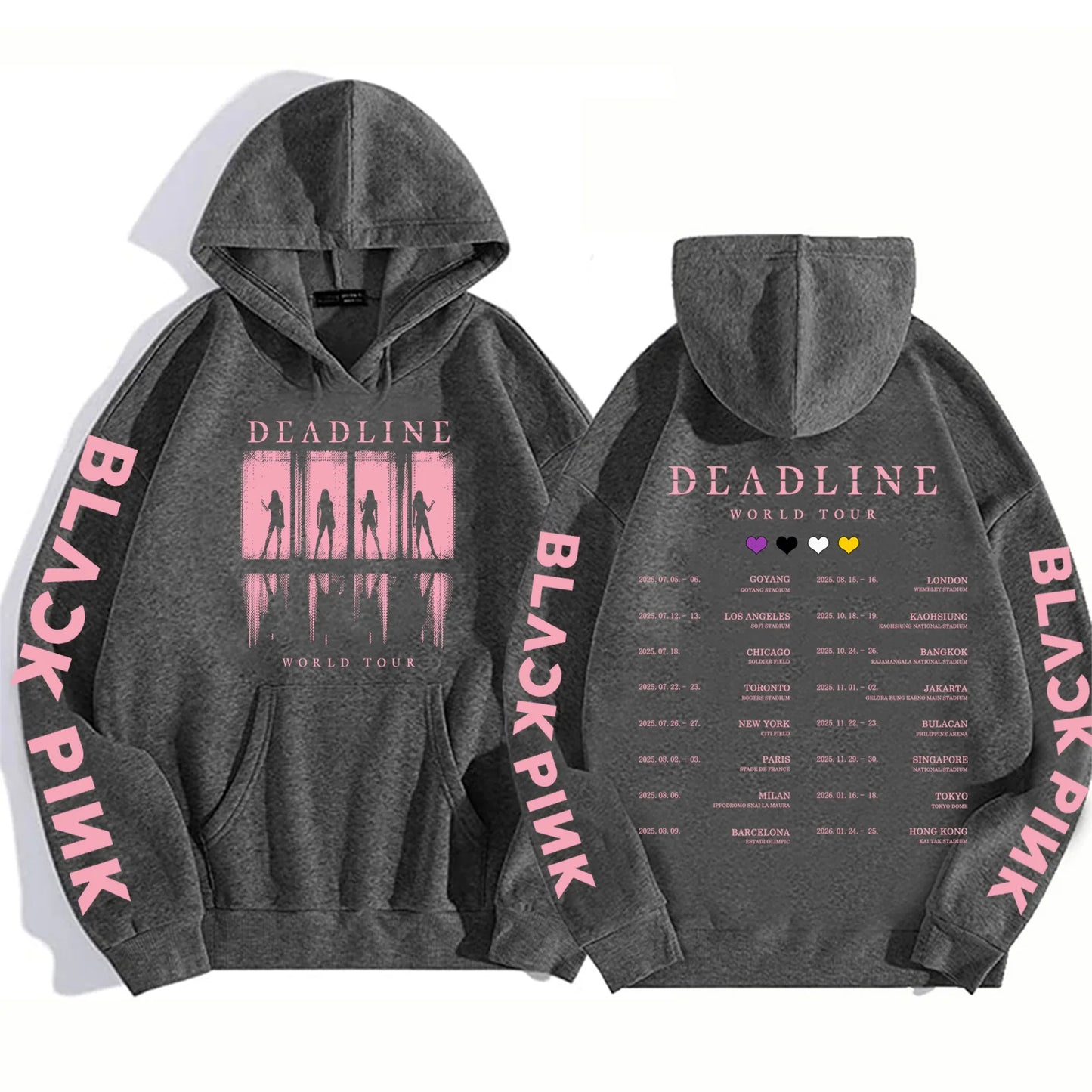 2025 BP Deadline Black World Tour sweat à capuche Harajuku hauts pull homme femme sweat Fans cadeau