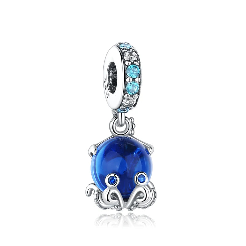 Original 925 en argent Sterling breloque perle amour chien chat patte Panda luciole pendentif breloques idéal pour bracelet colliers femmes bijoux