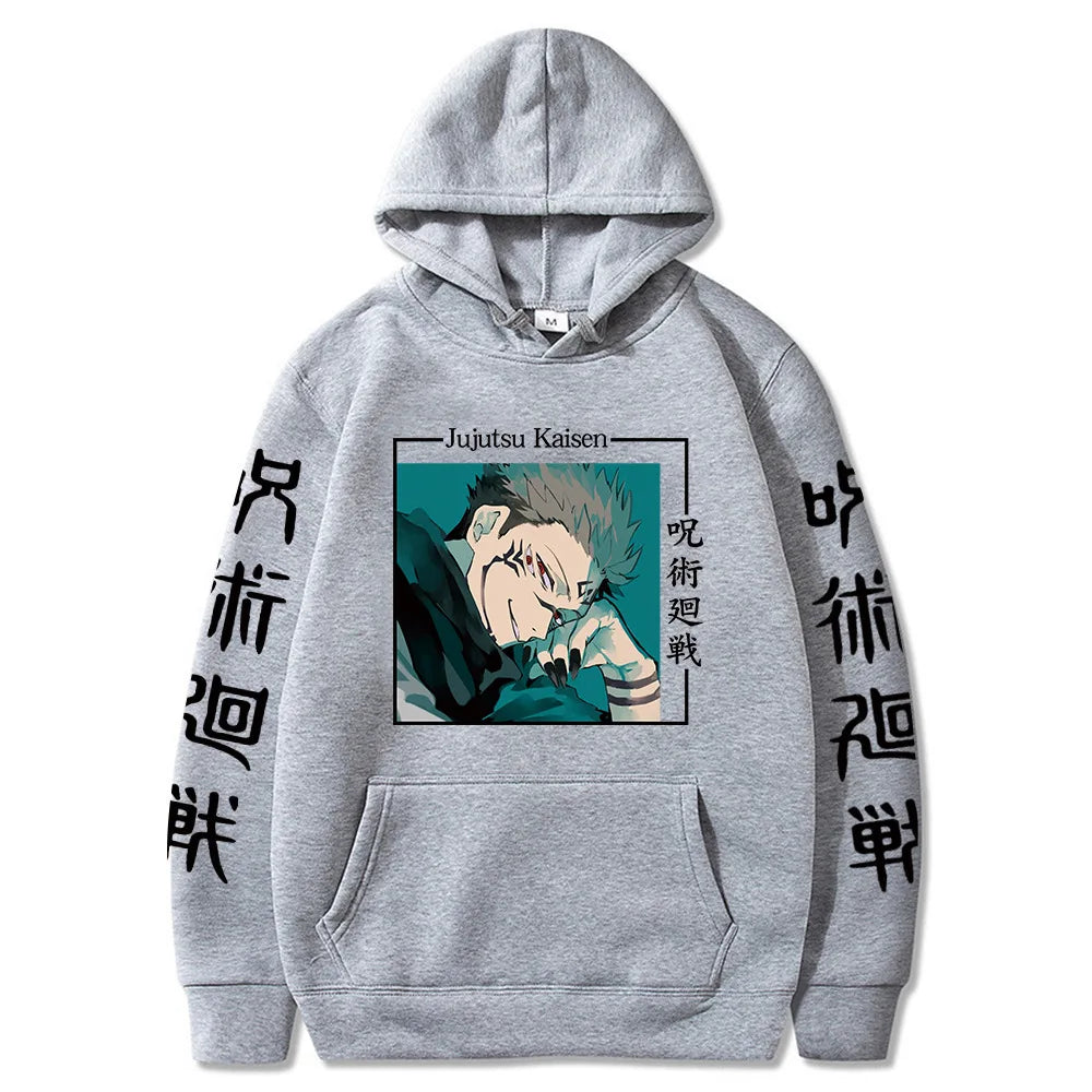 Jujutsu Kaisen Anime vêtements Satoru Gojo imprimer à capuche hommes sweat à capuche pour femme répandu Streetwear Harajuku Manga unisexe sweat