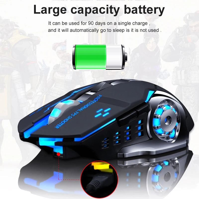 Souris Bluetooth 2.4Ghz souris de jeu souris sans fil Rechargeable USB mécanique e-sports rétro-éclairage souris de joueur pour ordinateur portable