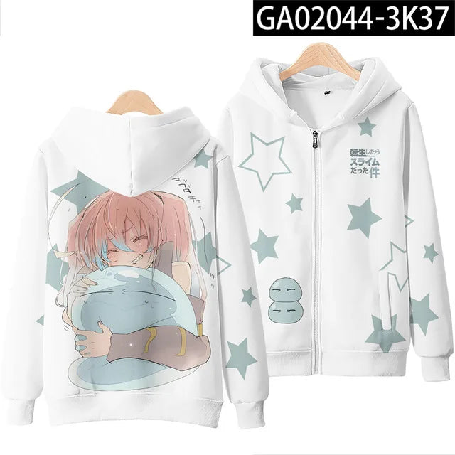 Sweats à capuche Anime Rimuru Tempest pour hommes et femmes, sweat à manches longues, vêtements Streetwear, costume Cosplay