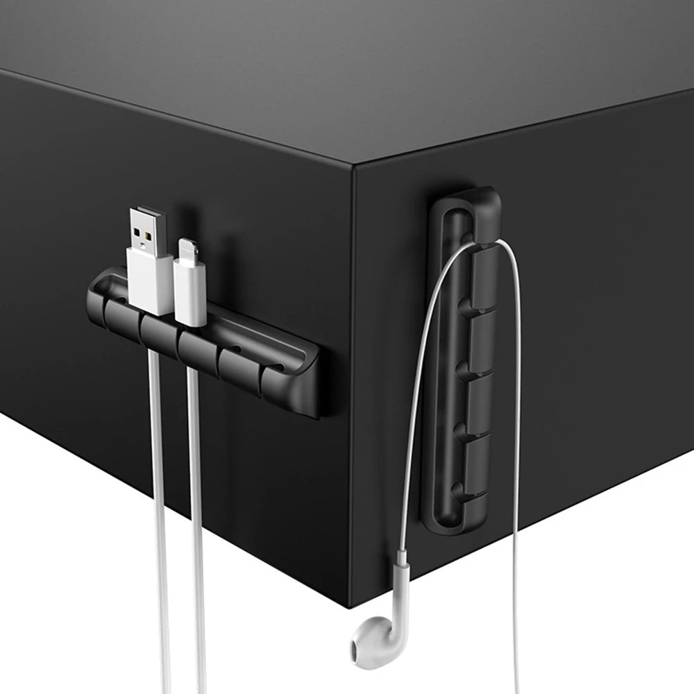 Enrouleur de câble USB en silicone, clips de gestion bien rangés