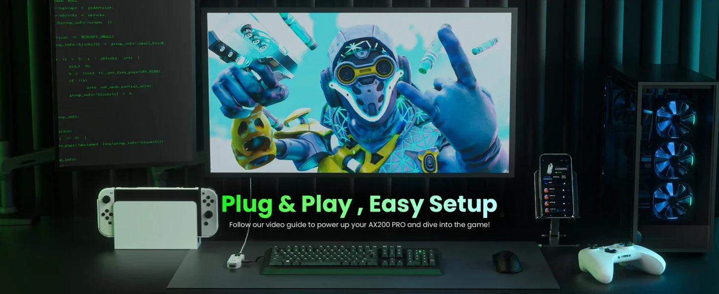 AIMZENIX AX200PRO Keyboard and Mouse Adapter, High Performance Converter | Compatible with Popular FPS Games | PC and NS Platforms