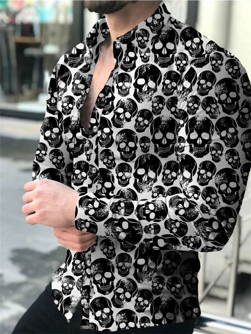 Chemise à manches longues pour hommes Chemise décontractée Vêtements Mode 3D Papillon Imprimé Manches longues Vêtements de mode pour hommes