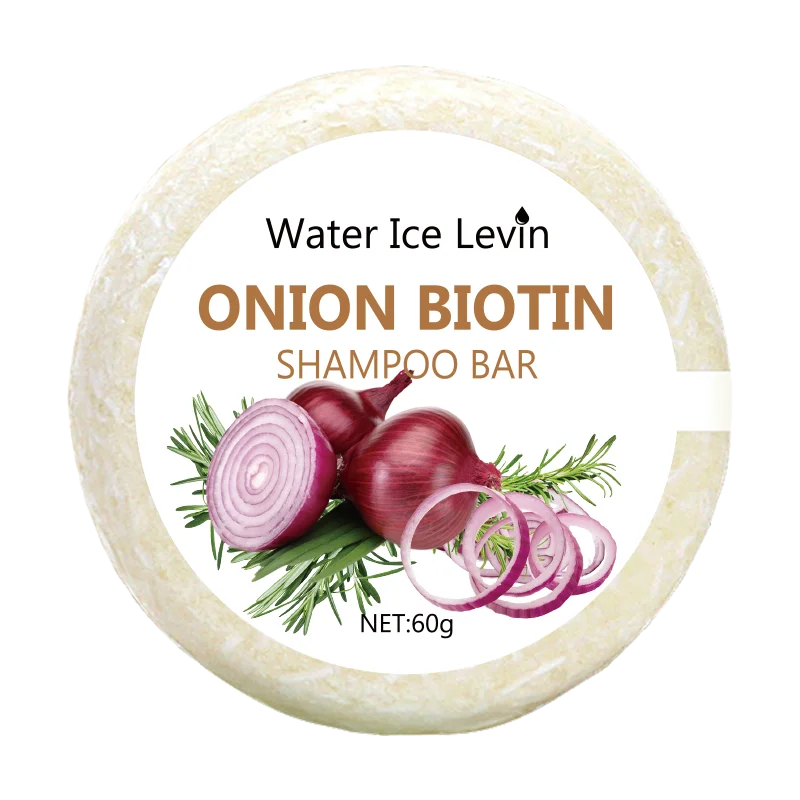 Savon shampooing à la biotine à l'oignon 60g pour le soin du cuir chevelu, cheveux hydratants et lissants, riche dans l'extrait de plante d'oignon, adapté à tous les types de cheveux