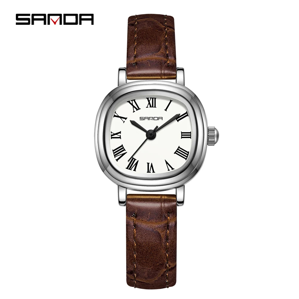 SANDA 1137 mode femmes Quartz élégant or Rose Simple romain bracelet en acier inoxydable