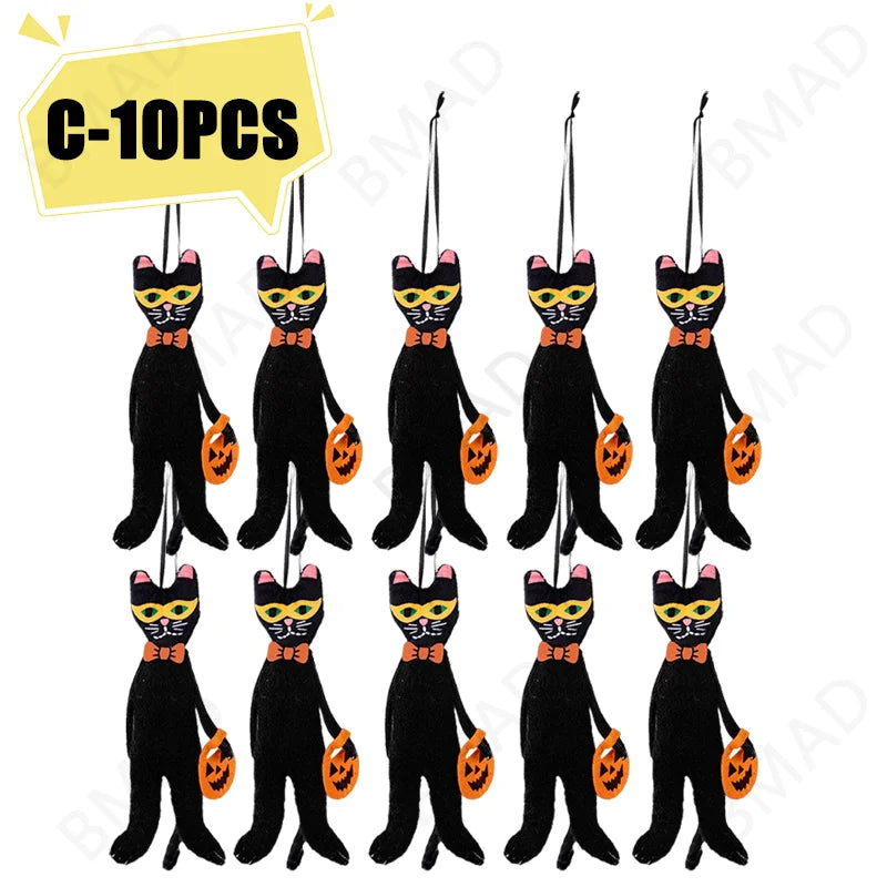 Pendentif décoratif suspendu pour Halloween, citrouille, chat noir, fantôme, crâne, ornement pour fête, jour des morts, décoration d'halloween pour la maison
