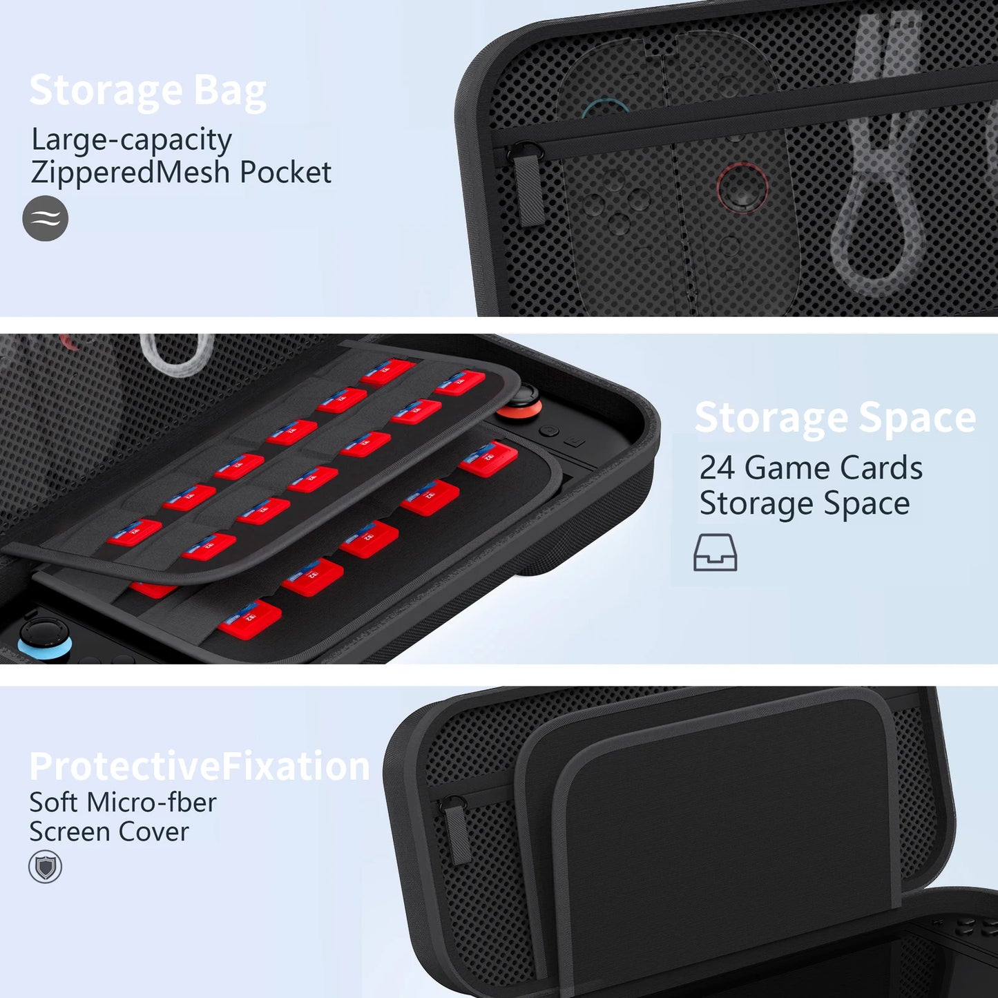 Carrying Case for Switch 2 Slimline Model 2025, Protective Hard Case with 20 Game Card Slots, Portable Travel Organizer
