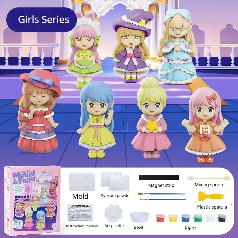 Moule en plâtre créatif pour enfants, ensemble complet de peinture artisanale, pigment de coloriage, gâteau licorne, Graffiti d'animaux, Mini jouets d'art