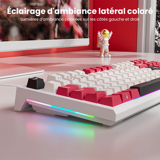 RK ROYAL KLUDGE R87 -Clavier mécanique français 87 touches rétroéclairé RVB, clavier de jeu filaire échangeable à chaud, touches personnalisées