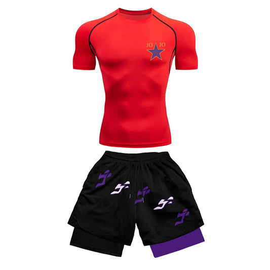 2025 Costume de sport de compression imprimé à la mode Vêtements d'été Costume athlétique pour hommes - Élégant Fitness Running Ensemble deux pièces décontracté