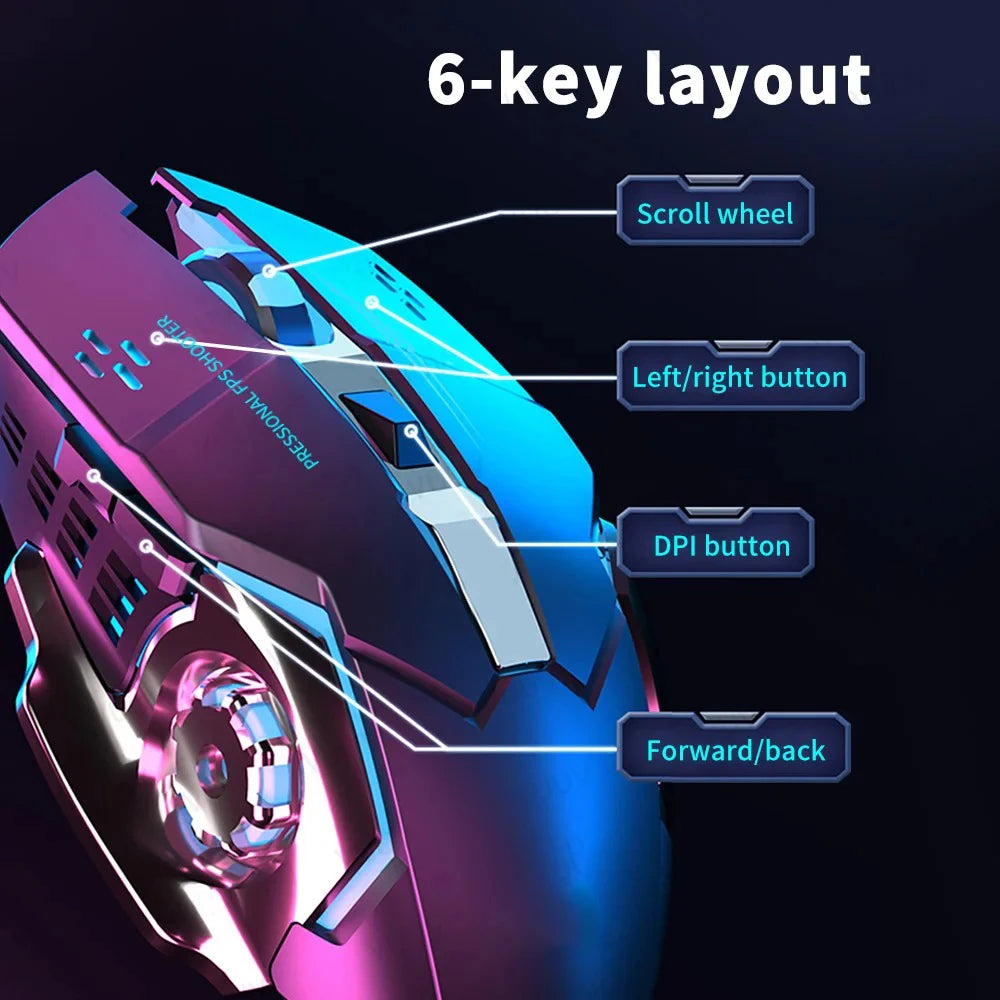 Souris Bluetooth 2.4Ghz souris de jeu souris sans fil Rechargeable USB mécanique e-sports rétro-éclairage souris de joueur pour ordinateur portable
