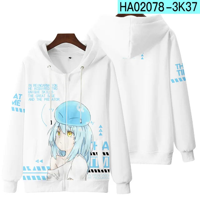 Sweats à capuche Anime Rimuru Tempest pour hommes et femmes, sweat à manches longues, vêtements Streetwear, costume Cosplay
