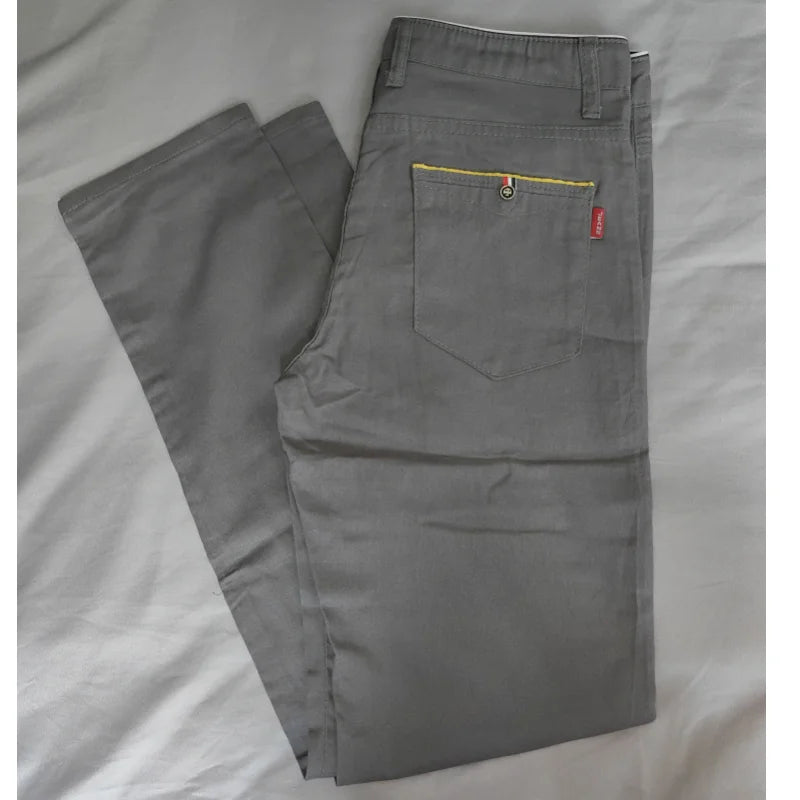 Pantalon droit en coton élastique pour hommes, coupe couvertes, style classique, surintendant de bureau, affaires, décontracté, solide, vêtements pour hommes, nouveau, 2024