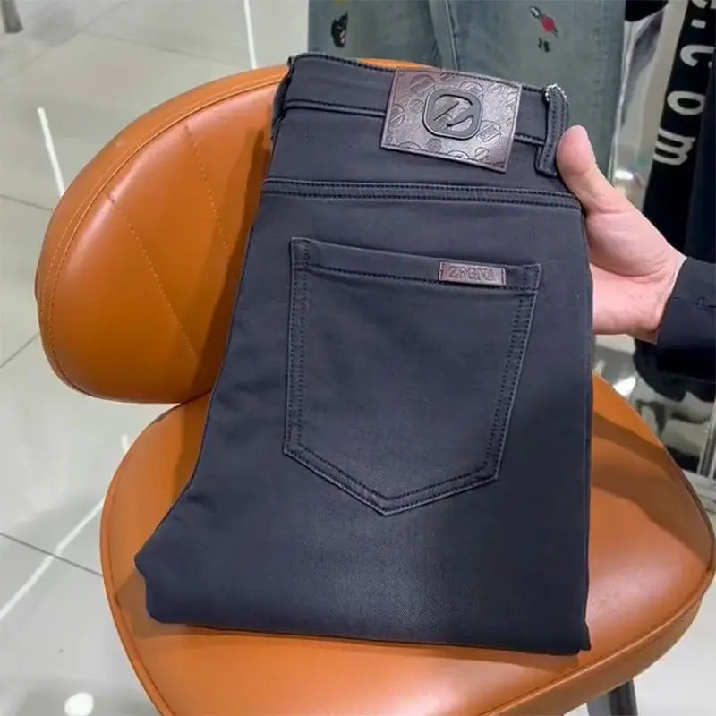 Jeans en denim de style coréen pour hommes, pantalons crayon, streetwear décontracté, gris fumée, petit ami, noir, mince, mode de luxe, vêtements de créateur