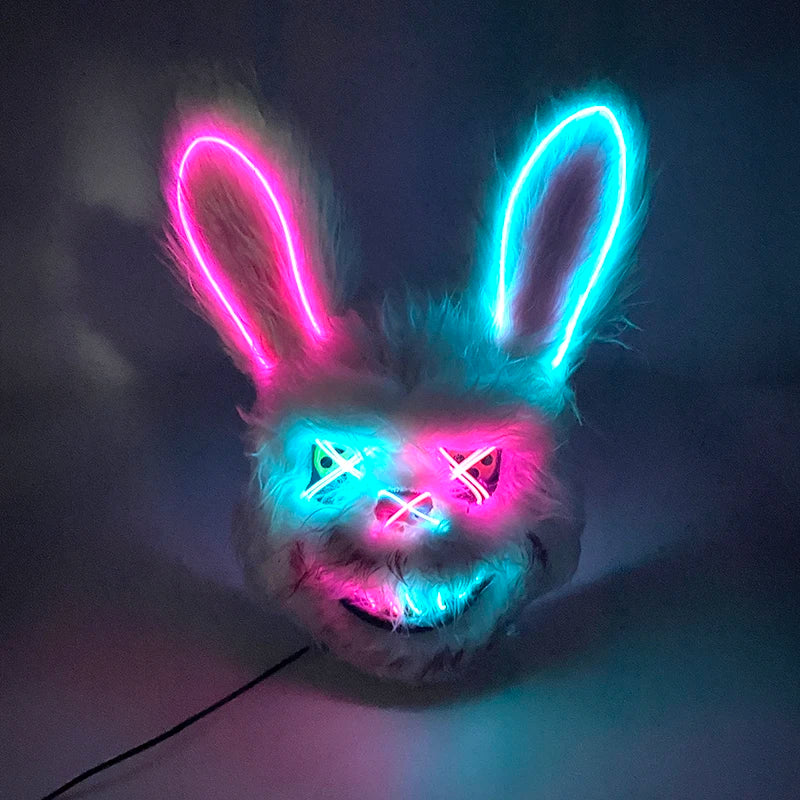 Halloween carnaval fête Costume décoration LED lumineuse masque Halloween masque LED masque éclairer masques de fête pour la fête lumineuse