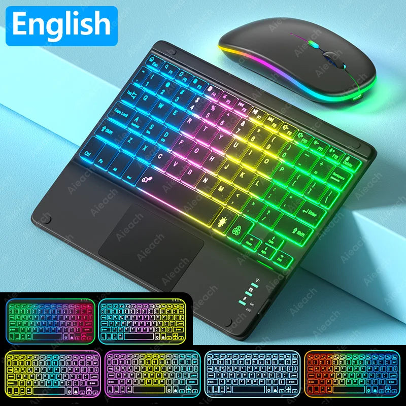 Clavier Android pour tablette rétroéclairée Rechargeable