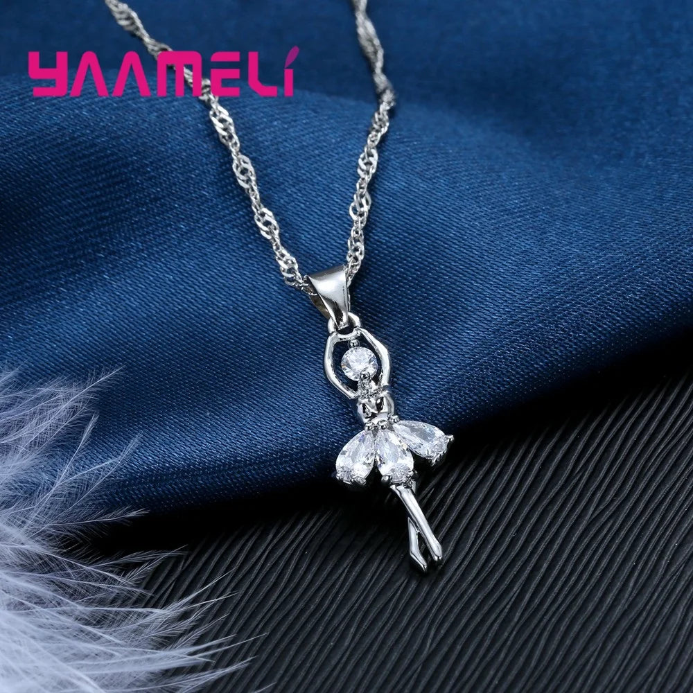 SYAAMELI – ensemble de bijoux pour femmes, bijoux, cadeaux, Design de danseuse de Ballet, collier, cerceau, boucles d'oreilles, fête