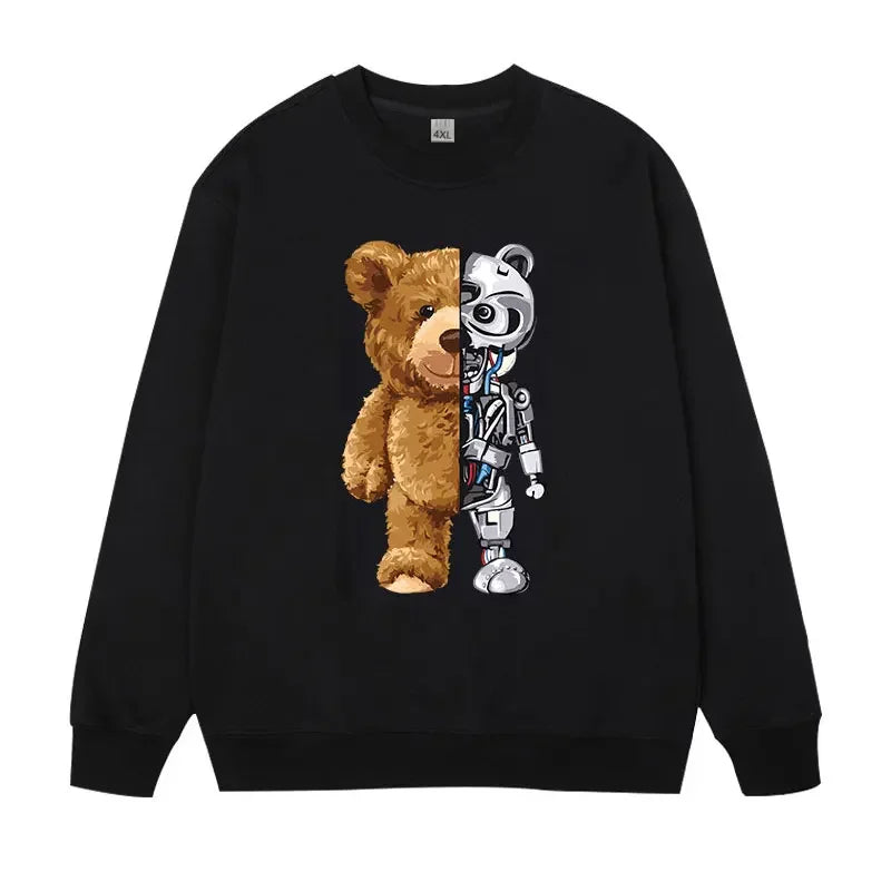 Grande taille hommes sweat pulls pull surdimensionné 6XL 7XL homme col rond manches longues imprimé noir hauts amples vêtements masculins