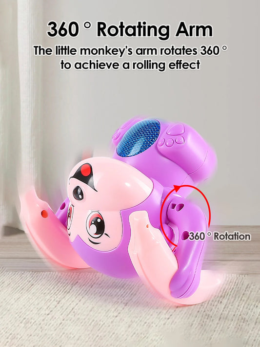 1 bébé jouet électrique roulant singe lumière musique puzzle son invite singe jouet pour enfants cadeau préscolaire éducation jouet
