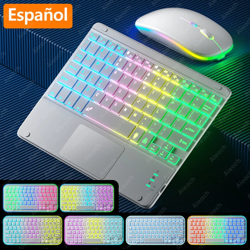 Clavier Android pour tablette rétroéclairée Rechargeable