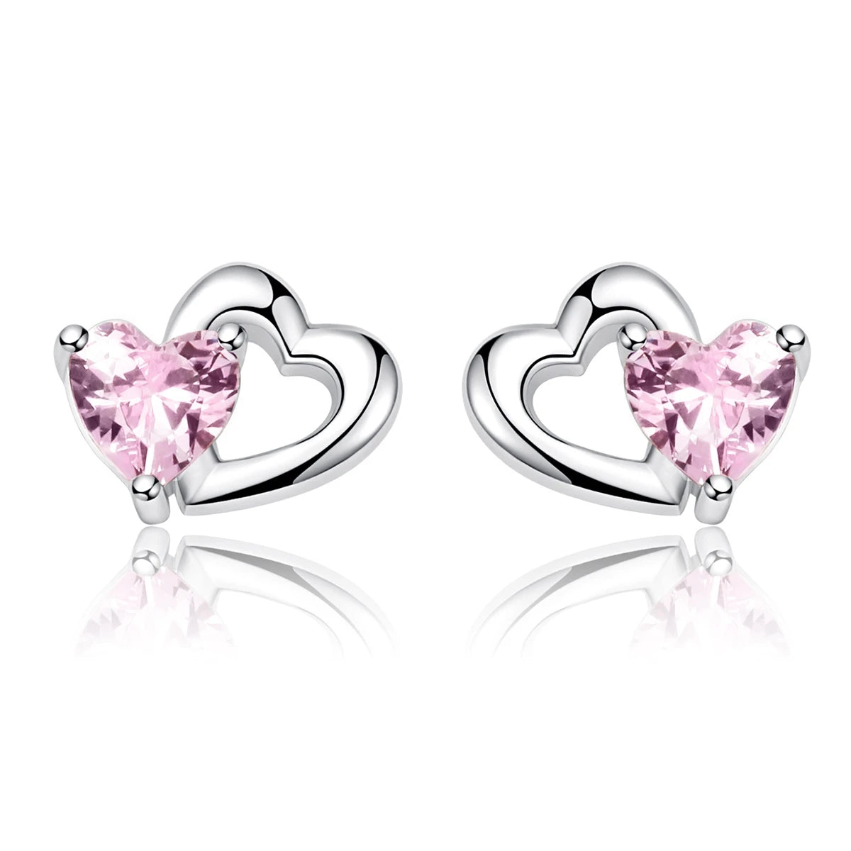 WOSTU boucles d'oreilles cœur fleur 100% argent Sterling 925 perle petites boucles d'oreilles pour femmes mariage fiançailles bijoux cadeaux