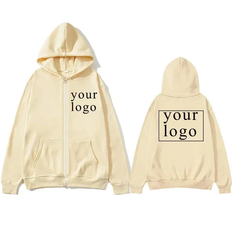 Cardigan à fermeture éclair DIY pour hommes et femmes, nouvelle mode 2025, votre propre design, logo/image de marque, personnalisation personnalisée à tout moment,