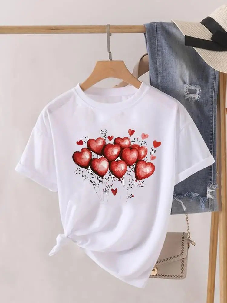 Tendance fleur Style mignon à manches courtes femmes imprimer femme chemise mode vêtements graphiques T-shirts vêtements dame t-shirt décontracté