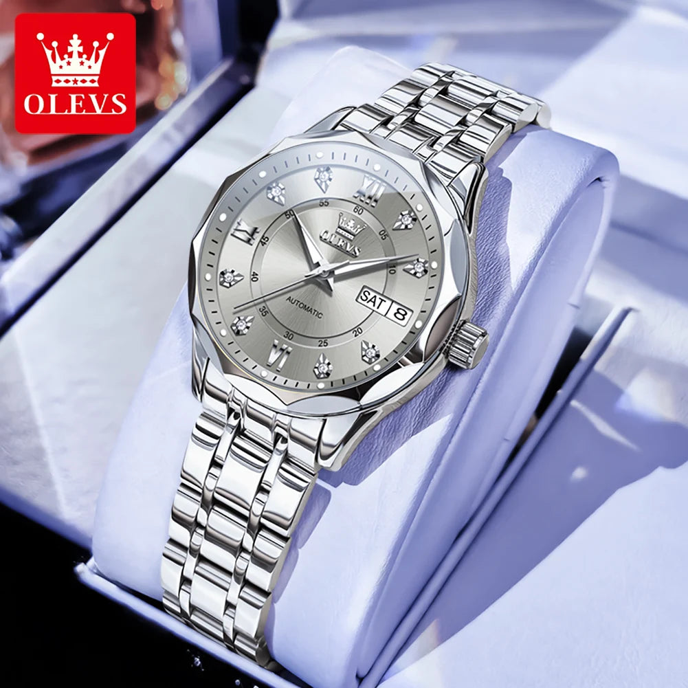 OLEVS 6727 montres mécaniques automatiques Simple polyvalent 30m étanche