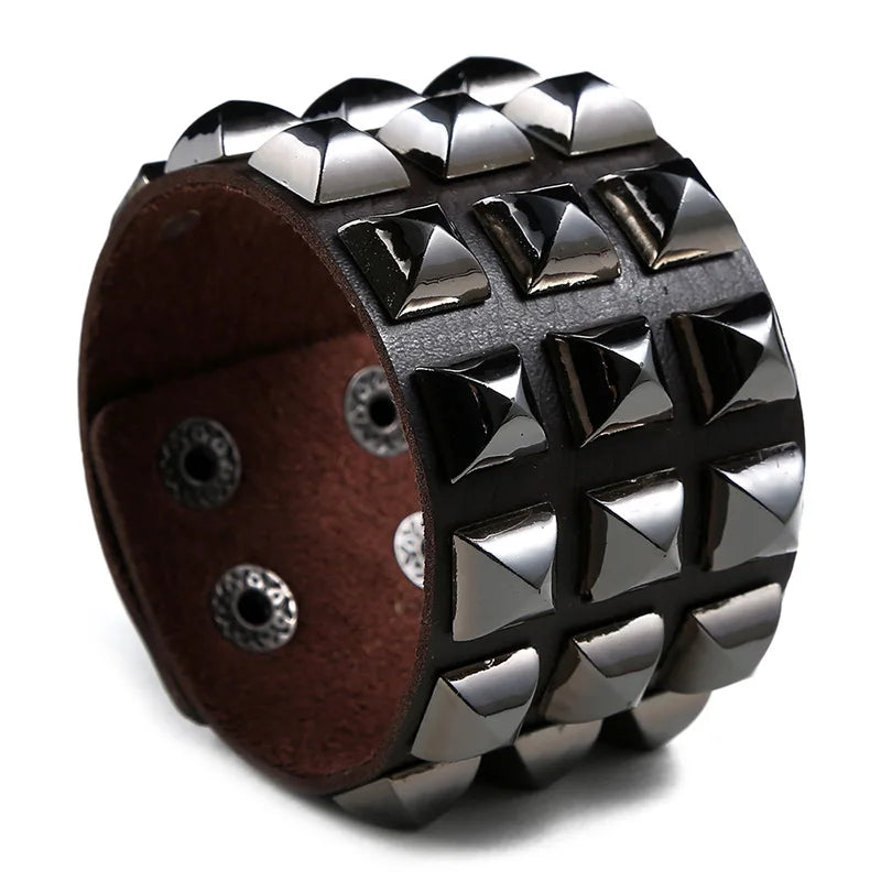 Nouveau Punk Hip-Hop gothique Bracelet à ongles Rivets décontracté Couple Bracelet fête nouvel an noël saint valentin cadeau d'anniversaire