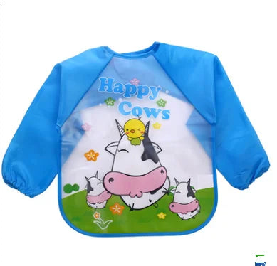 Bavoirs imperméables à manches longues pour bébé, mignon, tablier d'alimentation pour enfants, bavoir, peinture de rots, dessin, vêtements doux pour tout-petits, Bandana