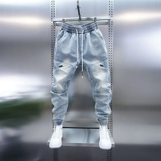 Jean sarouel à la mode pour hommes, pantalon fin décontracté d'extérieur, marque de luxe, printemps et été