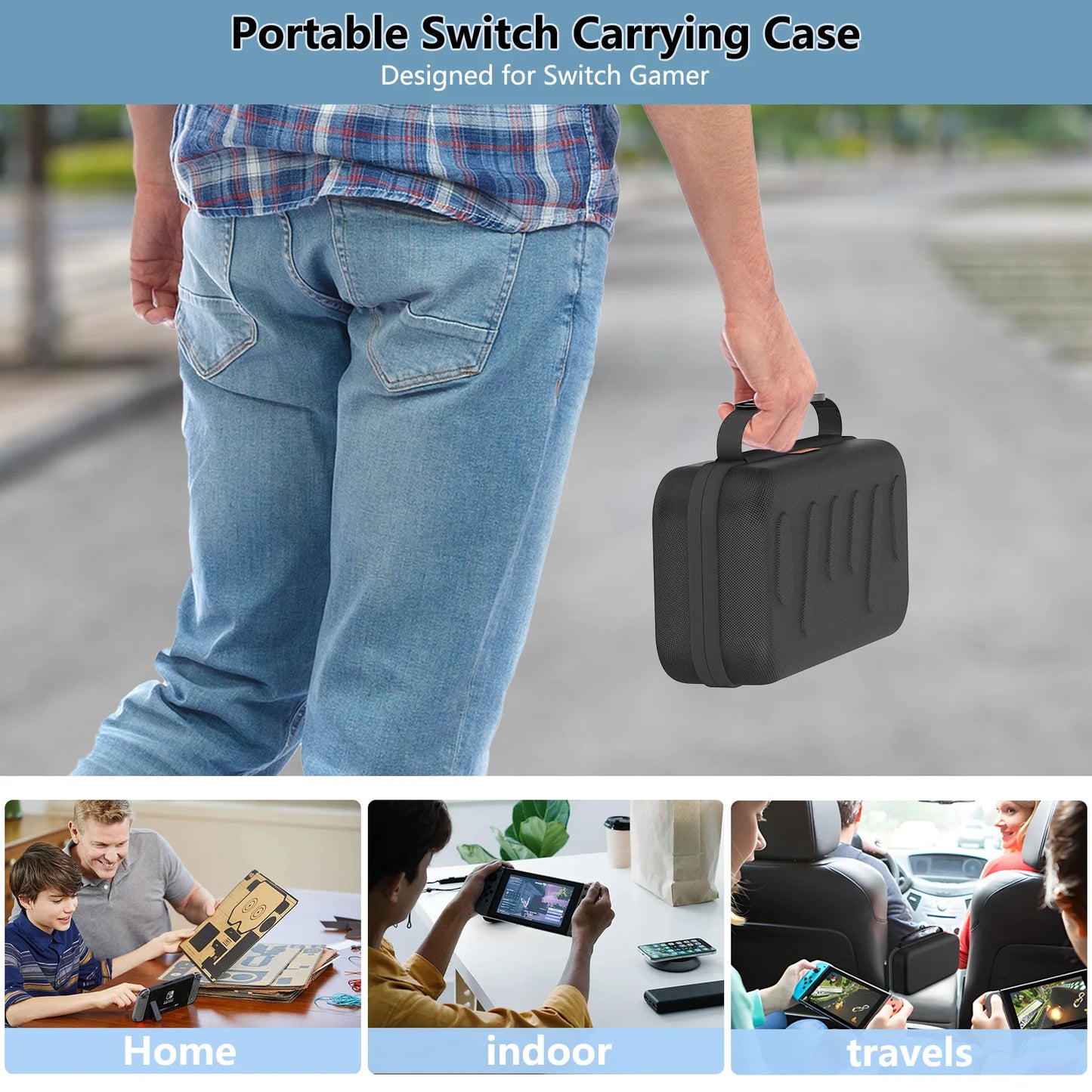 Carrying Case for Switch 2 Slimline Model 2025, Protective Hard Case with 20 Game Card Slots, Portable Travel Organizer