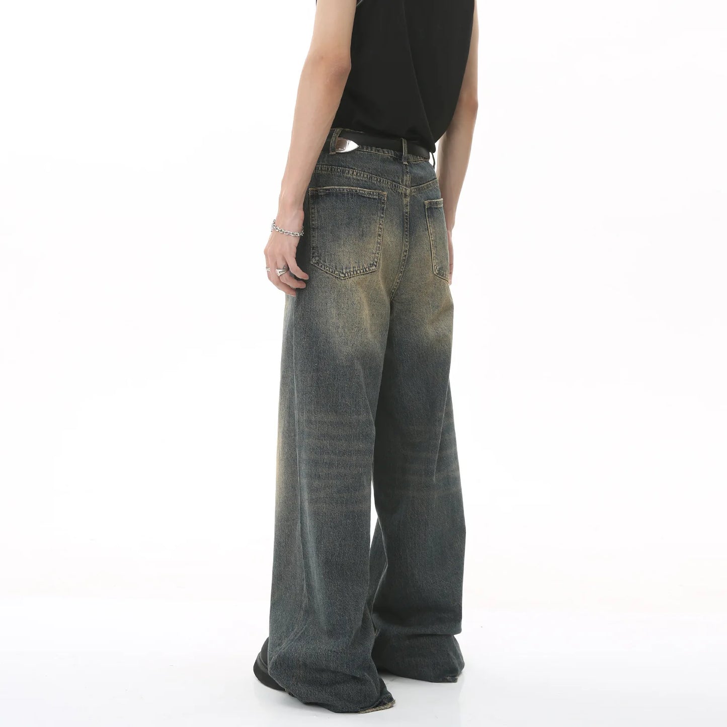 Nouveaux hommes Baggy jambe droite jambe large jean homme mode Vintage lavage pantalon Denim décontracté jeunesse marque populaire Streetwear pantalon