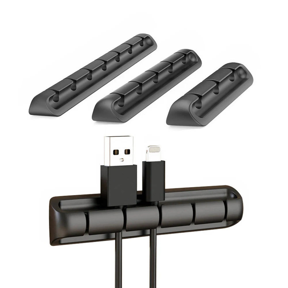 Enrouleur de câble USB en silicone, clips de gestion bien rangés