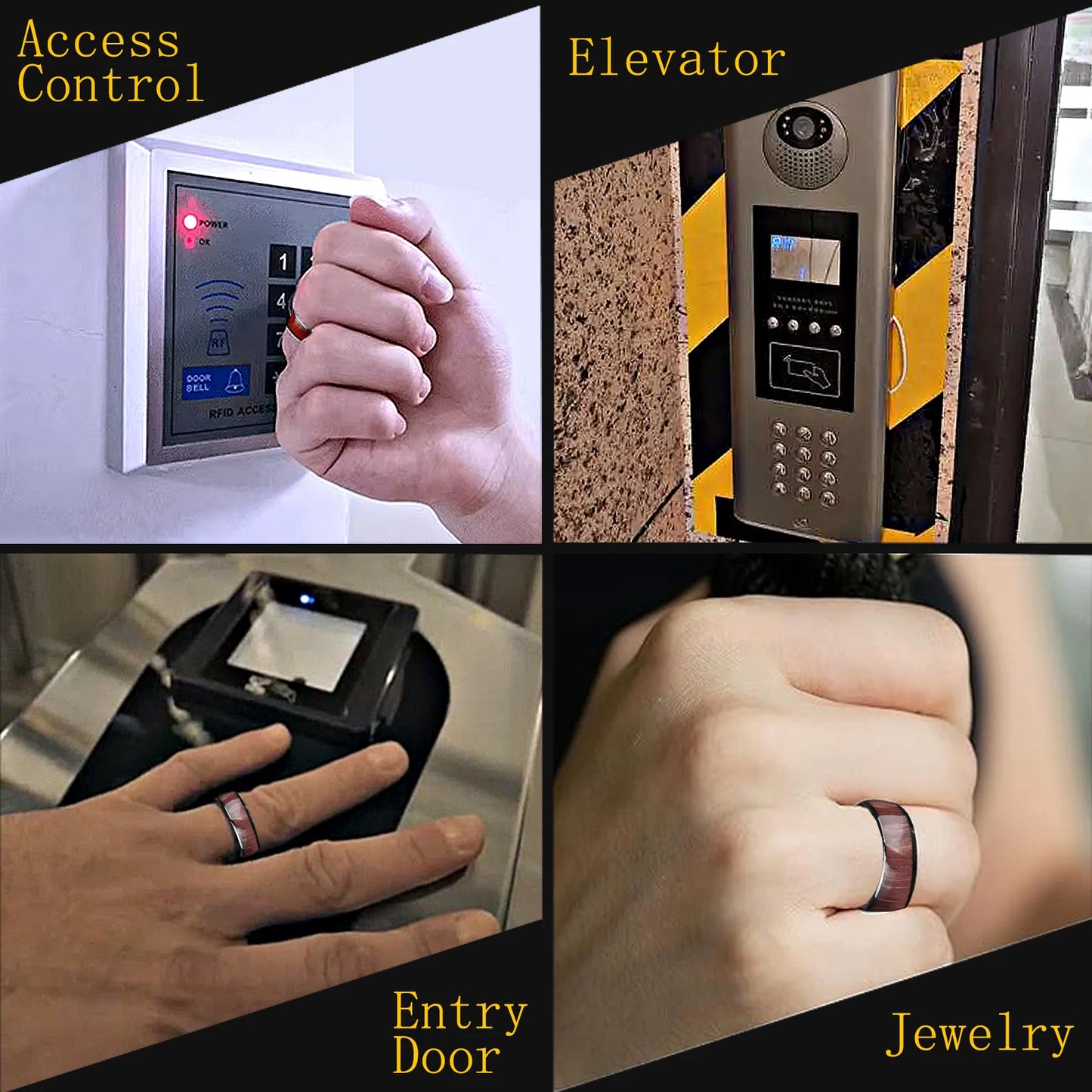 Anneau intelligent RFID à puce T5577, en céramique, résine époxy, Clone réinscriptible, 125kHz, contrôle d'accès, verrouillage, cartes clés