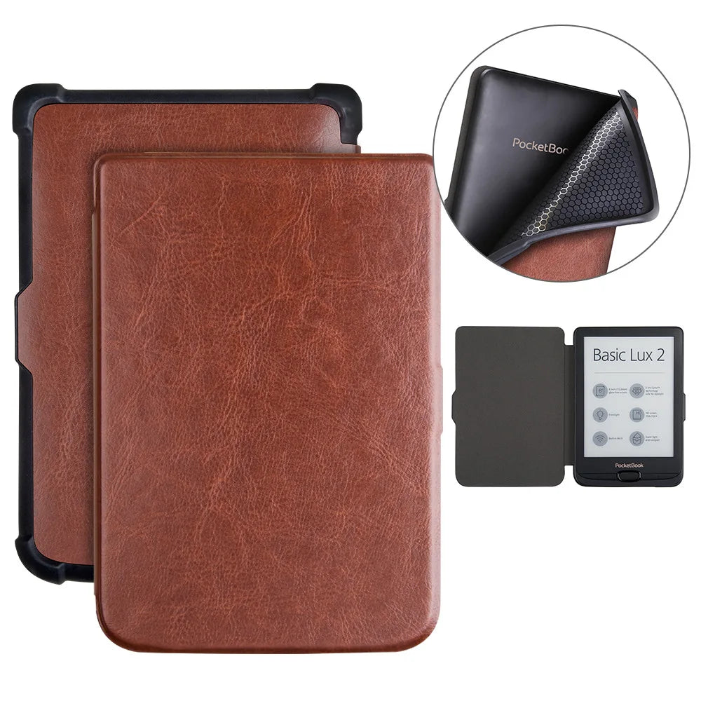 Étui en cuir pour Pocketbook Touch Lux 5 4 HD