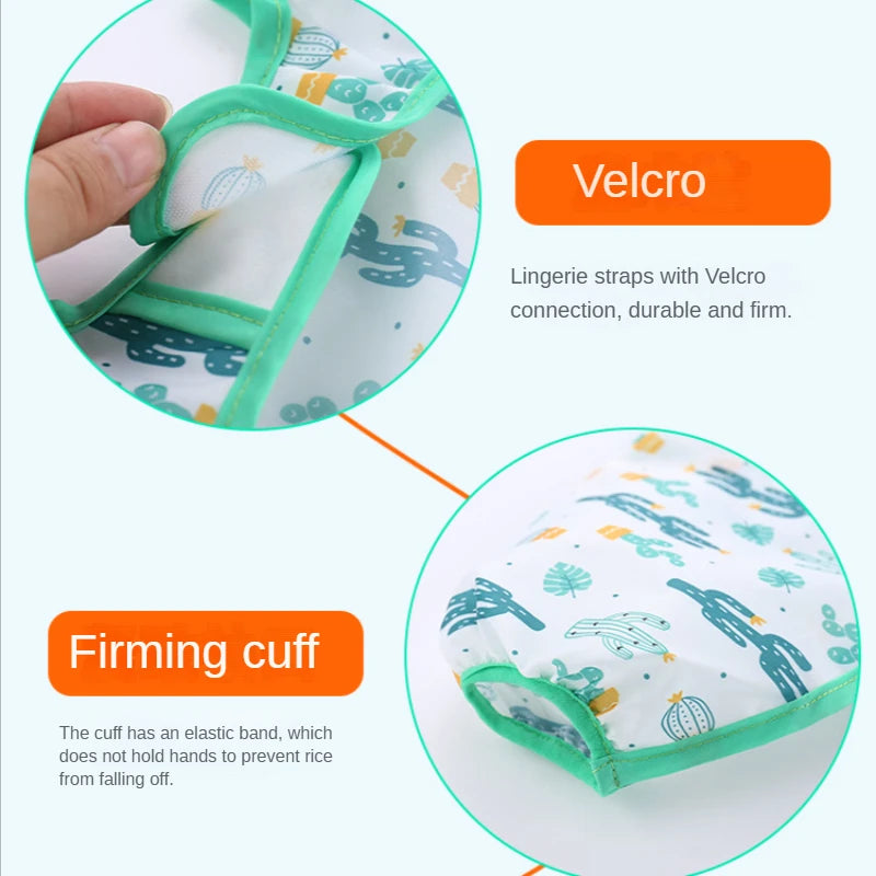 Nouveau bavoir bébé dessin animé enfant en bas âge imperméable à manches longues enfant tablier d'alimentation bébé mignon Art Smock vêtements bébé trucs pour 0-6 ans