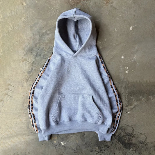 Mode 2 pièces côté rayé polyvalent confort pull à capuche taille élastique pantalons de sport ensemble Y2K hommes femmes décontracté Streetwear