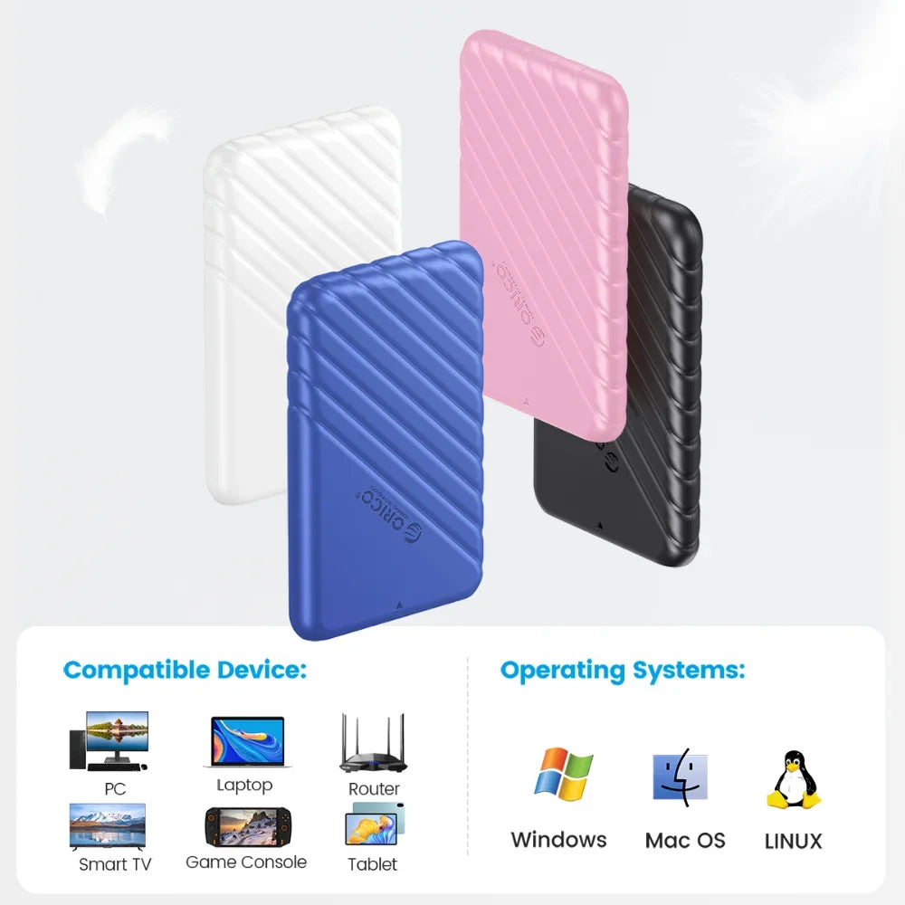 ORICO-Boîtier de disque dur SATA vers USB 2.5, adaptateur pour ordinateur portable, 5 6Gbps HDD SSD, prise en charge UASP, 3.0