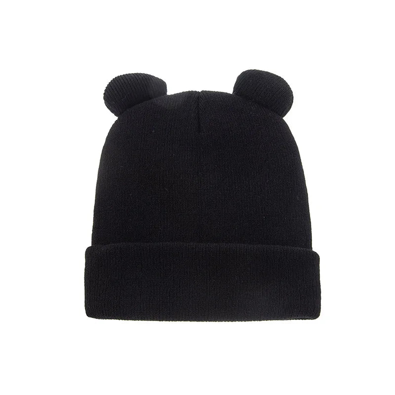 Bonnet en laine pour enfants, bonnet au crochet pour enfants, bonnet Skullies pour enfants, document solide pour fille et garçon, mignon et chaud, hiver, 1 à 4 ans