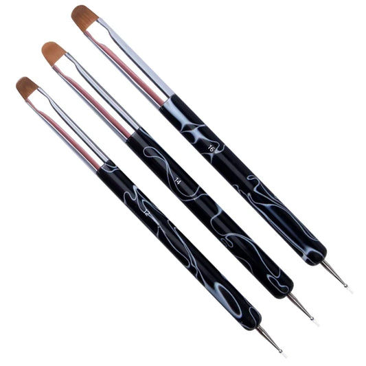 Kolinsky Sable – pinceaux français à double tête, stylo à points pour ongles