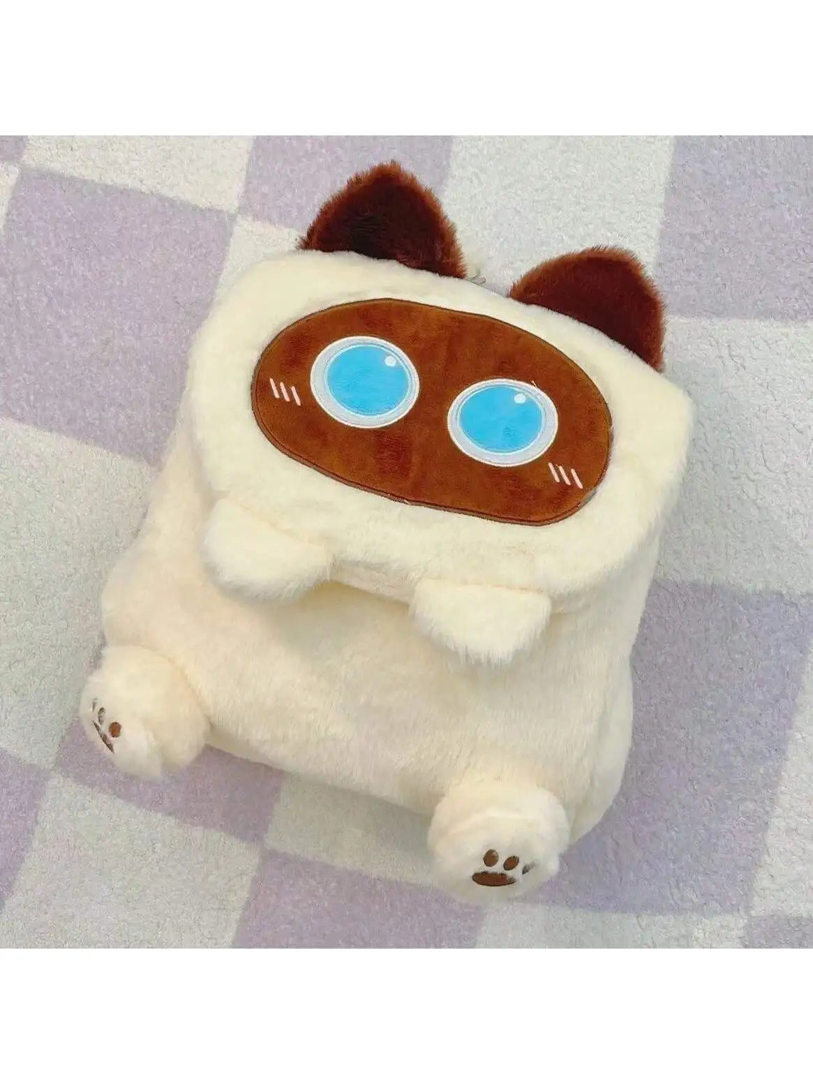 Sac à dos en peluche Capybara pour femme, sac à bandoulière chat mignon,