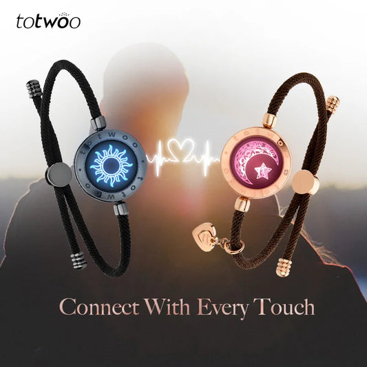 Totwoo cadeau de Couple romantique Bracelets Bluetooth intelligents avec rappel de vibrations pour iOS Android longue Distance