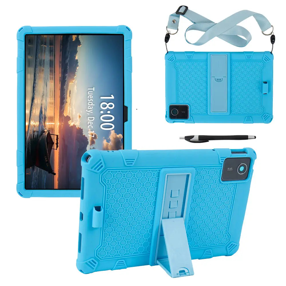 Étui souple pour Lenovo Tab M11 TB330FU TB331David, support de déclinaison en silicone pour Lenovo Xiaoxin Pad 2024 11 pouces avec stylet tactile à sangle
