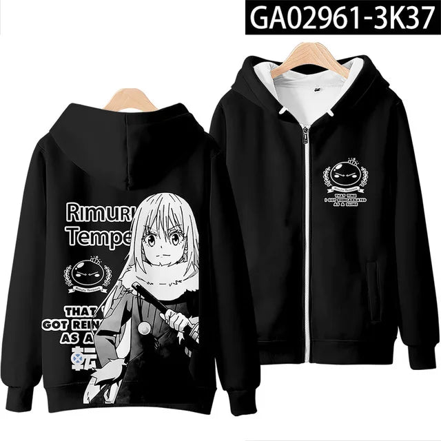 Sweats à capuche Anime Rimuru Tempest pour hommes et femmes, sweat à manches longues, vêtements Streetwear, costume Cosplay