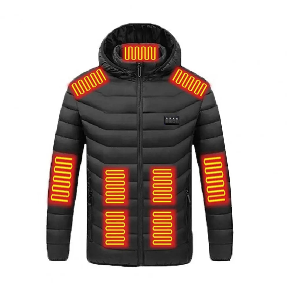 Parkas en coton à capuche pour femmes et hommes, manteau à manches longues, fermeture éclair, 19 zones, lavable, USB, hiver, métropolitain, 62