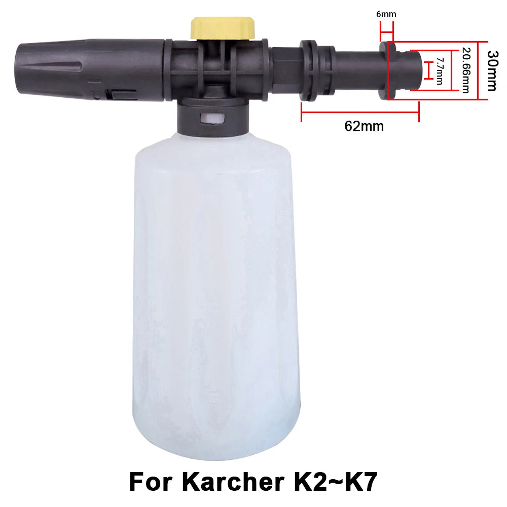 Lance à mousse de neige de 750ML pour nettoyeurs à pression de voiture KARCHER/BOSCH AQT/LAVOR, générateur de mousse de savon avec buse de pulvérisation réglable