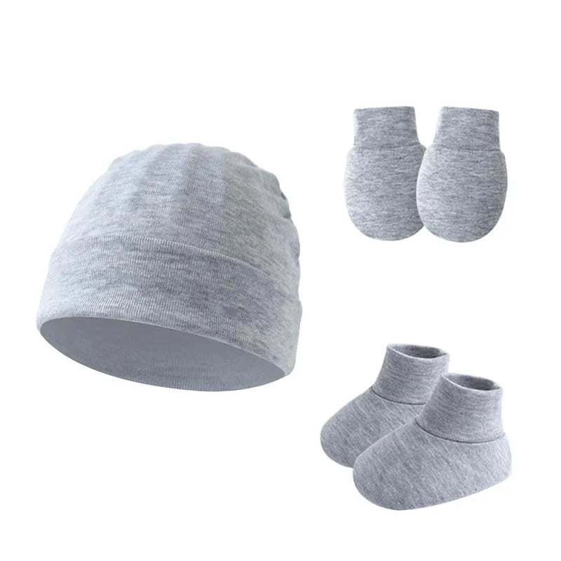 Ensemble bonnets et chaussettes en coton pour nouveau-né, bonnet coupe-vent, bonnet chaud, bonnet turban solide, bonnets désossés pour bébé, 0-6M, printemps et automne