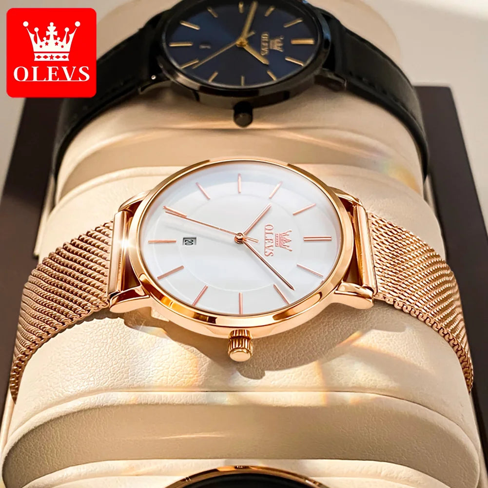 OLEVS 5869 marque de luxe femmes montre exquise maille étanche Ultra mince 6.5mm